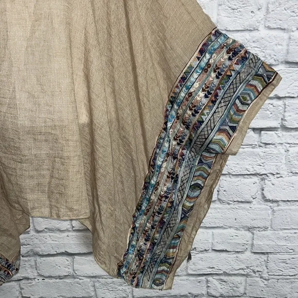 Raj Women's Tan Embroidered Poncho One Size - Picture 6 of 12